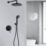 Wall Mounted Concealed Shower Faucet Set | Bathroom High Pressure 8  Rain Shower Head | 3-Setting Handheld Shower Head Set
