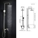 Bathroom Shower Column Set | SUS 304 Stainless Steel Bathroom Shower System | Wall Mounted Adjustable Triple Function Shower Faucet Brushed Nickel
