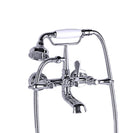 Bathroom Clawfoot Shower Bathtub Combo Faucet | 4.7''-6.12  Centers Two Handle Wall-Mounted Polished Chrome Bathtub Faucet