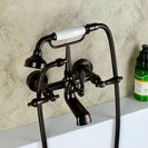 Bathroom Clawfoot Shower Bathtub Combo Faucet | 4.7''-6.12  Centers Two Handle Wall-Mounted Polished Chrome Bathtub Faucet