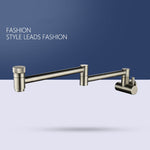 Cold Water Folding Kitchen Faucet | Wall Mounted Swivel Kitchen Taps | Double Handle Brass Kitchen Faucet 4 Colors