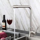 Single Handle Kitchen Faucet | Stainless Steel Brushed Nickel Kitchen Faucet | 360 Degree Swivel Kitchen Sink Faucet