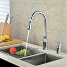 Modern Brass Single Handle Dual Hole Kitchen Faucet | Pull Down Sprayer Spring Kitchen Faucet Dual Function Kitchen Sink Faucet