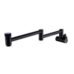 Cold Water Folding Kitchen Faucet | Wall Mounted Swivel Kitchen Taps | Double Handle Brass Kitchen Faucet 4 Colors