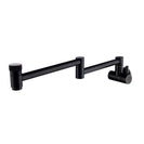 Cold Water Folding Kitchen Faucet | Wall Mounted Swivel Kitchen Taps | Double Handle Brass Kitchen Faucet 4 Colors