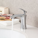 Modern Brass Basin Faucet | Single Handle Bathroom Sink Vessel Faucet | Single Hole Basin Mixer Taps Chrome Plating