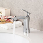 Modern Brass Basin Faucet | Single Handle Bathroom Sink Vessel Faucet | Single Hole Basin Mixer Taps Chrome Plating