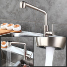 Stainless Steel Pull Out Kitchen Faucet Single Handle Sprayer Bar Kitchen Faucet Swivel Single Lever Kitchen Sink Faucet