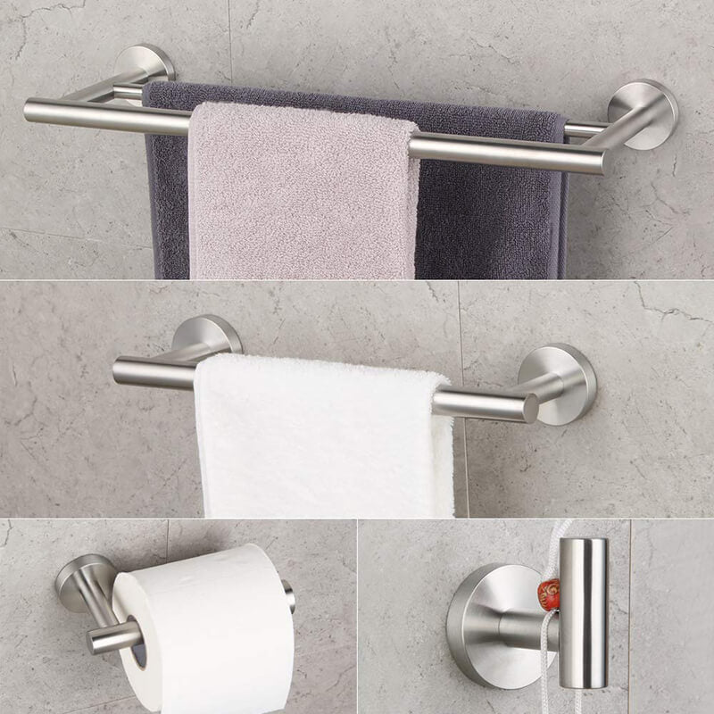 Bathroom Hardware Set 4 Pieces | SUS304 Bathroom Accessories Sets | Wall Mounted Towel Holders Sets - WELQUEEN