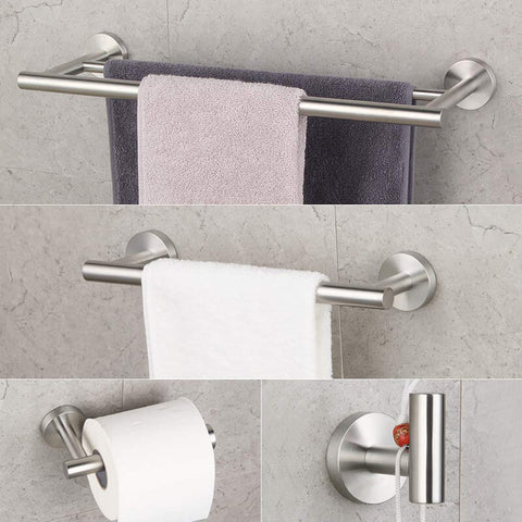 Bathroom Hardware Set 4 Pieces | SUS304 Bathroom Accessories Sets | Wall Mounted Towel Holders Sets - WELQUEEN