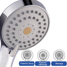 3 Function High Pressure Handheld Shower Head | Chrome Shower Head with Hose and Adjustable Bracket | Massage Spa Plastic Handheld Shower Head