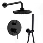 Shower System Shower Faucet Set with 8'' Rain Shower Head and Handheld Shower Head Wall Mounted Shower Combo Set
