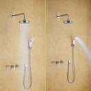 Bathroom Concealed Luxury Rain Mixer Shower Combo Set | Wall Mounted Rainfall Shower Head System Polished Chrome