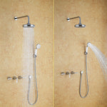 Bathroom Concealed Luxury Rain Mixer Shower Combo Set | Wall Mounted Rainfall Shower Head System Polished Chrome