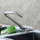 Folding Kitchen Faucet Brushed Nickel Stainless Steel Kitchen Faucet 360 Degree Swivel Single Handle Kitchen Sink Faucet