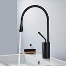 Basin Faucets Black Bathroom Faucet for Bathroom Basin Mixer Tall Taps Waterfall Mixer Single Hole Sink Faucet