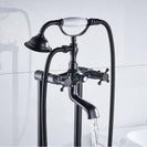 Brass Floor Mounted Tub Sink Faucet Dual Handle Bathroom Freestanding Bathtub Mixer Tap