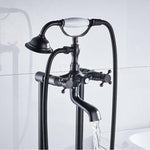 Brass Floor Mounted Tub Sink Faucet Dual Handle Bathroom Freestanding Bathtub Mixer Tap