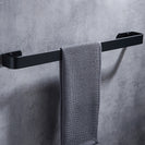 Towel Bar Black Space Aluminum Wall Mounted Single Washroom Towel Rack Hanging Holder Accessories Bathroom Towel Holder Square