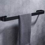 Towel Bar Black Space Aluminum Wall Mounted Single Washroom Towel Rack Hanging Holder Accessories Bathroom Towel Holder Square