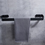 Towel Bar Black Space Aluminum Wall Mounted Single Washroom Towel Rack Hanging Holder Accessories Bathroom Towel Holder Square