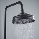 Bathroom Rainfall Shower Mixer Faucet Dual Handle Bath Shower Set Black Brass 8" Showerhead Shower Faucet System