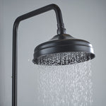 Bathroom Rainfall Shower Mixer Faucet Dual Handle Bath Shower Set Black Brass 8" Showerhead Shower Faucet System