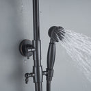 Bathroom Rainfall Shower Mixer Faucet Dual Handle Bath Shower Set Black Brass 8" Showerhead Shower Faucet System