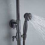 Bathroom Rainfall Shower Mixer Faucet Dual Handle Bath Shower Set Black Brass 8" Showerhead Shower Faucet System