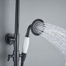 Bathroom Rainfall Shower Mixer Faucet Dual Handle Bath Shower Set Black Brass 8" Showerhead Shower Faucet System