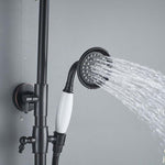 Bathroom Rainfall Shower Mixer Faucet Dual Handle Bath Shower Set Black Brass 8" Showerhead Shower Faucet System