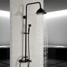 Bathroom Rainfall Shower Mixer Faucet Dual Handle Brass Black Shower Set Faucet Wall Mount Rainfall Shower Mixer Tap