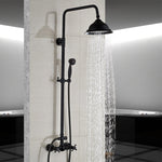 Bathroom Rainfall Shower Mixer Faucet Dual Handle Brass Black Shower Set Faucet Wall Mount Rainfall Shower Mixer Tap