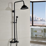 Bathroom Rainfall Shower Mixer Faucet Dual Handle Brass Black Shower Set Faucet Wall Mount Rainfall Shower Mixer Tap