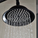 Bathroom Rainfall Shower Mixer Faucet Dual Handle Brass Black Shower Set Faucet Wall Mount Rainfall Shower Mixer Tap