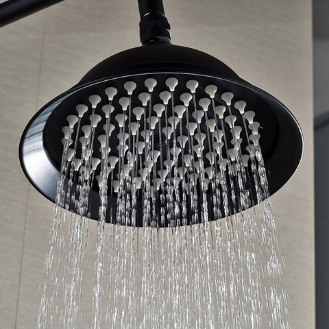 Bathroom Rainfall Shower Mixer Faucet Dual Handle Brass Black Shower Set  Faucet Wall Mount Rainfall Shower Mixer Tap