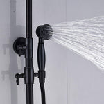 Bathroom Rainfall Shower Mixer Faucet Dual Handle Brass Black Shower Set Faucet Wall Mount Rainfall Shower Mixer Tap