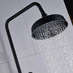 Bathroom Rainfall Shower Mixer Faucet Dual Handle Brass Black Shower Set Faucet Wall Mount Rainfall Shower Mixer Tap