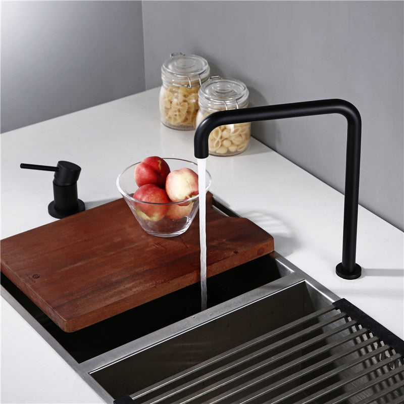 Modern Style Kitchen Sink Faucet Tap Dual Holder Single Handle Fixed Basin Faucet Hot And Cold 2 Hole Kitchen Sink Mixer - WELQUEEN