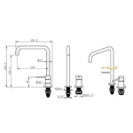 Modern Style Kitchen Sink Faucet Tap Dual Holder Single Handle Fixed Basin Faucet Hot And Cold 2 Hole Kitchen Sink Mixer