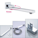 Wall Mount Rainfall Shower Faucet Set Chrome Bathroom Concealed Waterfall Shower System with Swivel tub Spout Mixer Tap