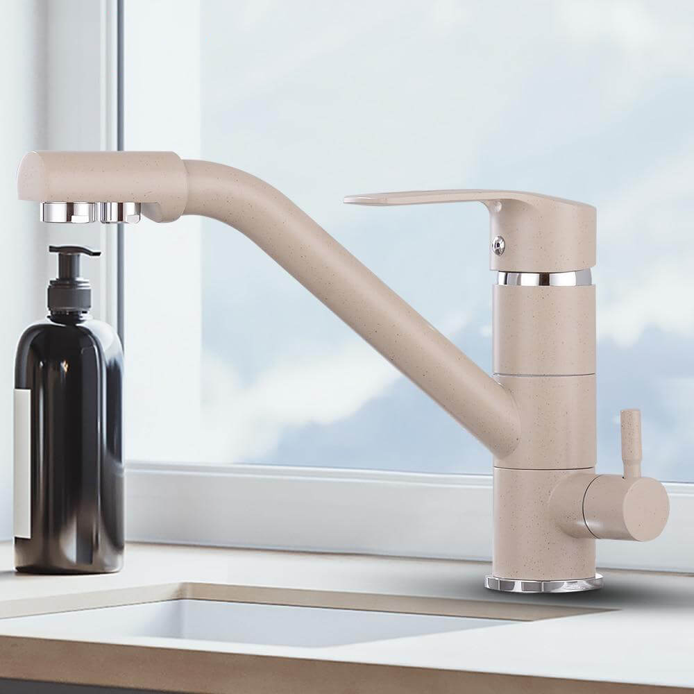 Kitchen Faucet Filter Water Swivel Drinking Faucet Dual Spout Purifier Kitchen Faucets Vessel Sink Mixer Tap Hot and Cold - WELQUEEN