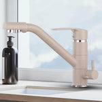 Kitchen Faucet Filter Water Swivel Drinking Faucet Dual Spout Purifier Kitchen Faucets Vessel Sink Mixer Tap Hot and Cold