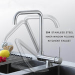 Stainless Steel Kitchen Faucet Lead-free Folding Mixer 360 Degree Swivel Single Handle Nickel Kitchen Sink Taps