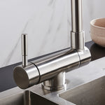 Stainless Steel Kitchen Faucet Lead-free Folding Mixer 360 Degree Swivel Single Handle Nickel Kitchen Sink Taps