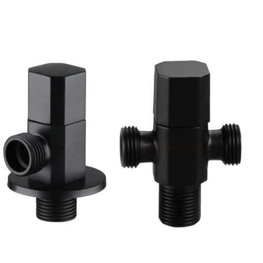 Brass Copper Black Angle Valve for Kitchen Bathroom Toilet  Cold and Hot Water Stop Valve - WELQUEEN