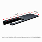 Toilet Paper Holder with Shelf | Black Aluminum Roll Paper Holder Creative Mobile Phone Rack | Wall Mount Bathroom Paper Towel Rack