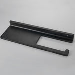 Toilet Paper Holder with Shelf | Black Aluminum Roll Paper Holder Creative Mobile Phone Rack | Wall Mount Bathroom Paper Towel Rack