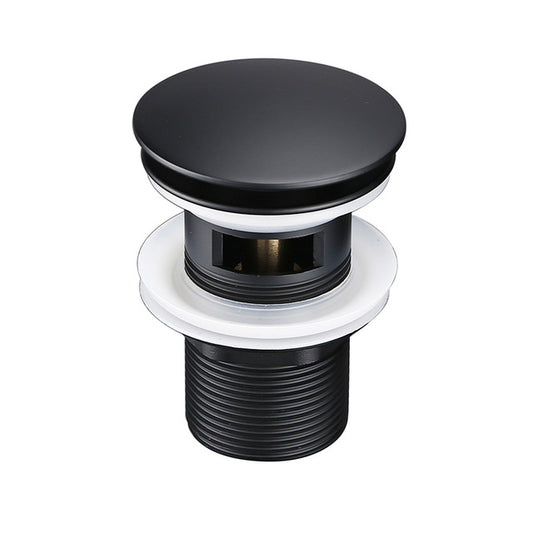 Bathroom Sink Pop-Up Alba Matte Black Waste Pipe First-Class Stopper Strainer With Hole Sewer Plug - WELQUEEN