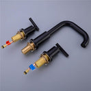 Bathroom Sink Faucet Solid Brass Double Handle Sink Mounted Hot & Cold Mix Basin Faucet European Style Basin Accessories